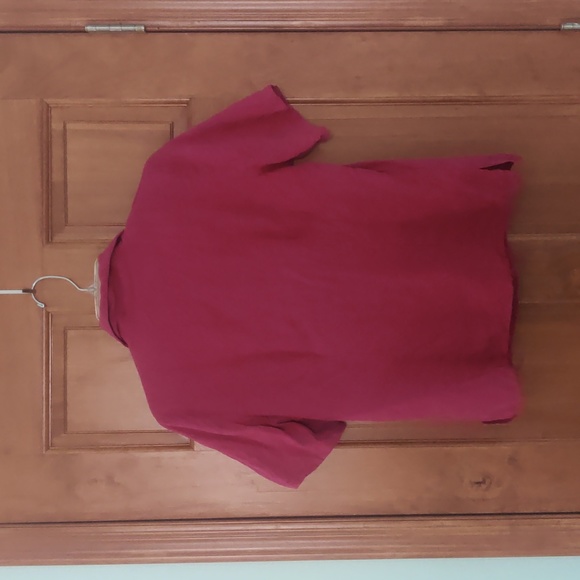 Pendleton 100% Silk Magenta Pink Button Up Short Sleeve Shirt - Picture 2 of 5